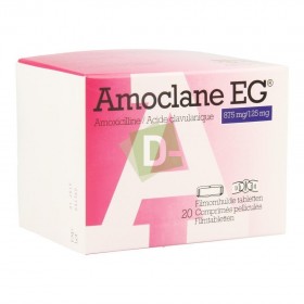 Amoclane EG 875 mg / 125 mg x 20 Comprimés pelliculés
