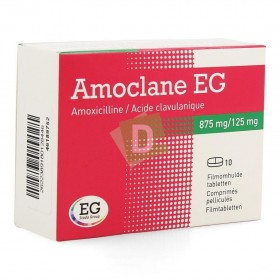 Amoclane EG 875 mg / 125 mg x 10 Comprimés pelliculés