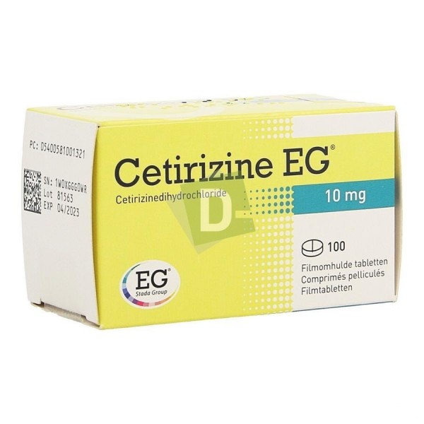 Cetirizine EG 10 mg x 100 Comprimés pelliculés