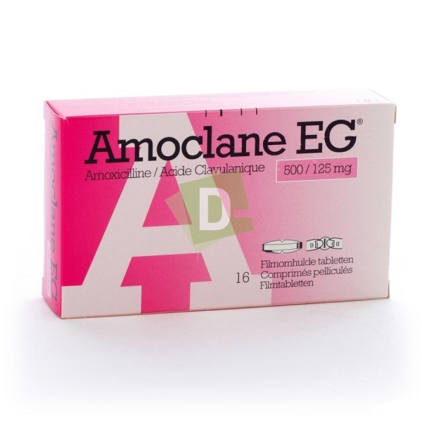 Amoclane EG 500 mg / 125 mg x 16 Film-coated tablets