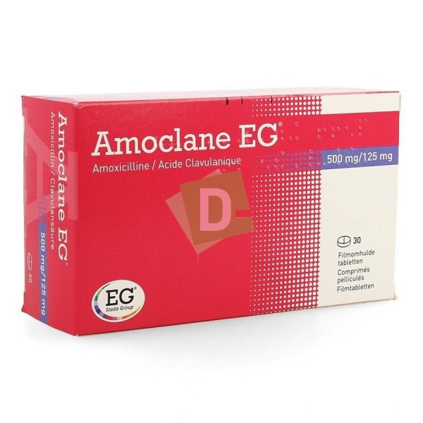 Amoclane EG 500 mg / 125 mg x 30 Comprimés pelliculés