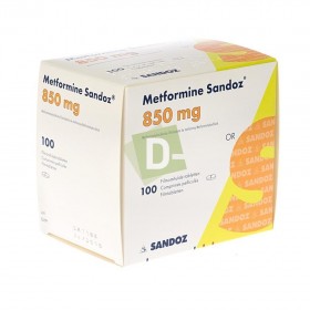 Metformine Sandoz 850 mg x 100 Comprimés pelliculés : Aide à soigner le Diabète