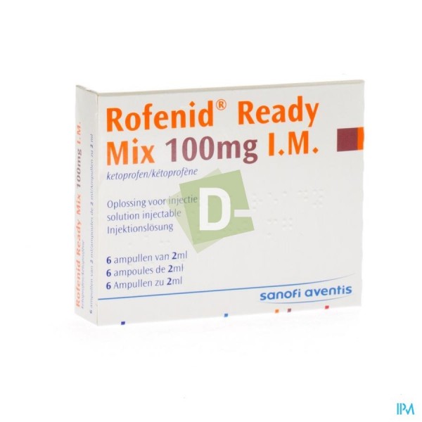 Rofenid Ready Mix 100 mg I.M x 6 Ampoules de 2 ml