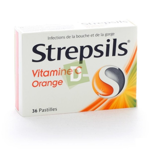 Strepsils Orange + Vitamin C x 36 lozenges to suck: Fight infection in the throat