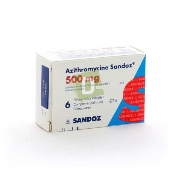 Azithromycine Sandoz 500 mg x 6 Comprimés : Traite les infections des voies respiratoires
