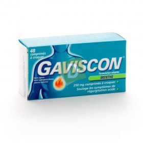 Gaviscon Menthe x 48 Comprimés à croquer : Contre le reflux gastrique