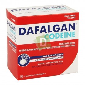 Dafalgan Codeïne (Paracetamol) 500 mg / 30 mg x 40 Efferv Tablets: Against pain and fever