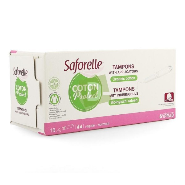 Saforelle Coton Protect Tampon avec applicateur normal/regular x 16 Pièces