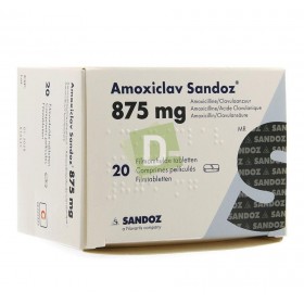 Amoxiclav Sandoz 875 mg x 20 Film-coated tablets