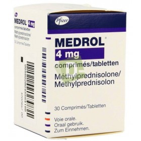 Medrol 4 mg x 30 Comprimés : Affections rhumatismales, comme adjuvant pour une utilisation de courte durée