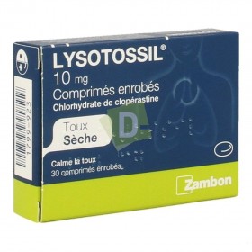 Lysotossil 10 mg x 30 Comprimés enrobés : Calme la toux sèche