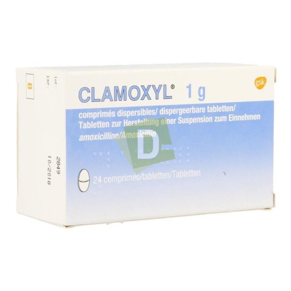 Clamoxyl Amoxicillin 1 G X 24 Tablets Online Medicine Imported Kinshasa