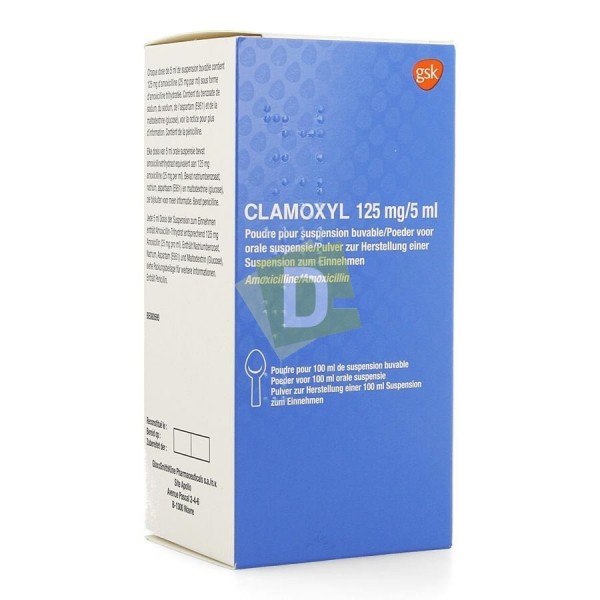 Clamoxyl 125 Mg 5 Ml Poudre Sirop 100 Ml Medicament Importe Kinshasa