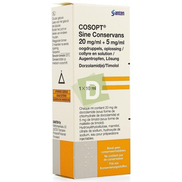 copy of Cosopt (Dorzolamide + Timolol)20 mg/ ml + 5mg/ ml 0.2 ml x 60 Unidose