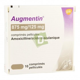 Augmentin 875 mg / 125 mg x 10 Comprimés pelliculés