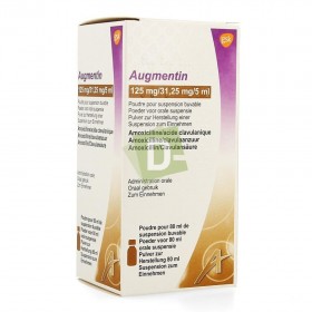 Augmentin 125 mg / 31.25 mg / 5 ml Suspension Buvable Sirop 80 ml
