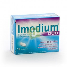 Imodium Duo x 18 Tablets: Against diarrhea accompanied by cramps, bloating and flatulence